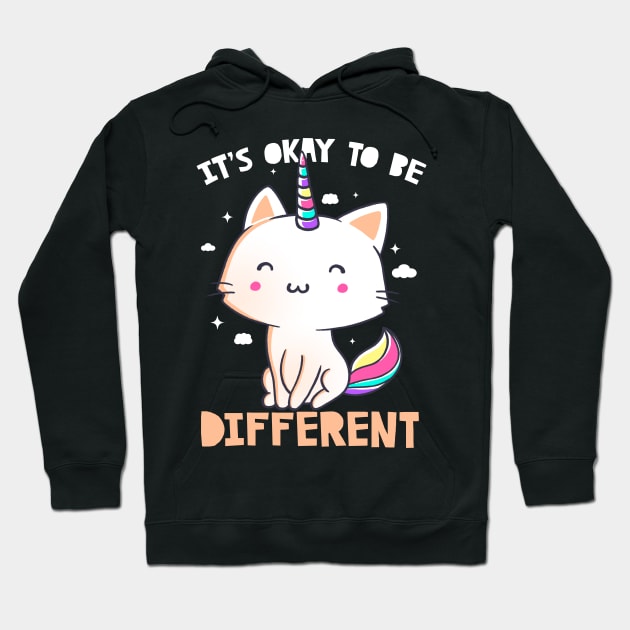 It's Okay To Be Different Cute Unicorn Gift Hoodie by eduely